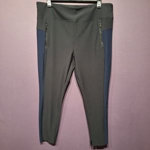 Athleta 1x Stellar Tight Pants in Black Navy Zip Pockets 77262 plus size